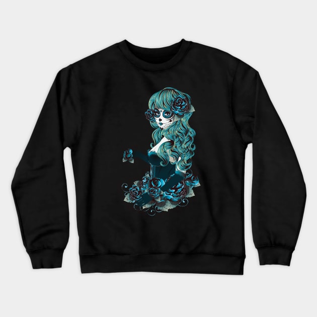 Day of Dead Girl pale Crewneck Sweatshirt by AnnArtshock